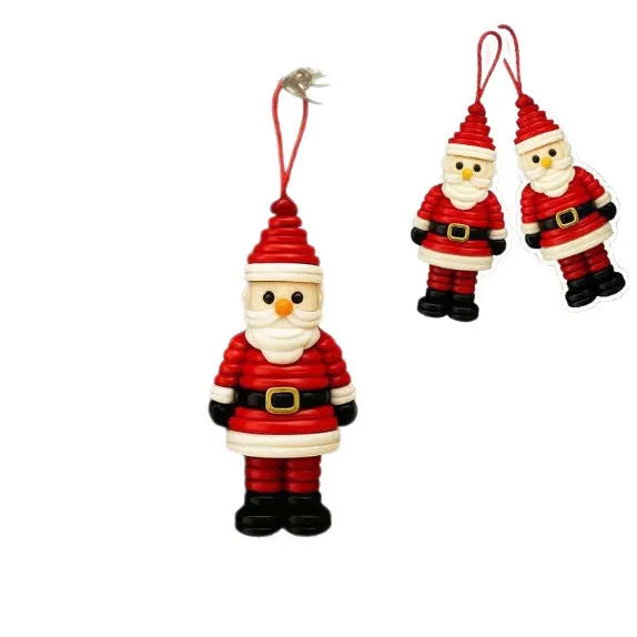 DIY plastic pendant craft kit with Santa snowman angel green pink Christmas tree designs