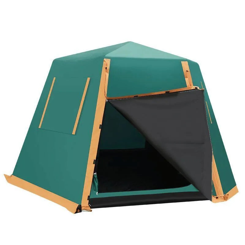 Fully automatic camping tent with all-aluminium hydraulic frame, snow skirt, Oxford cloth, Blue Coffee Green options