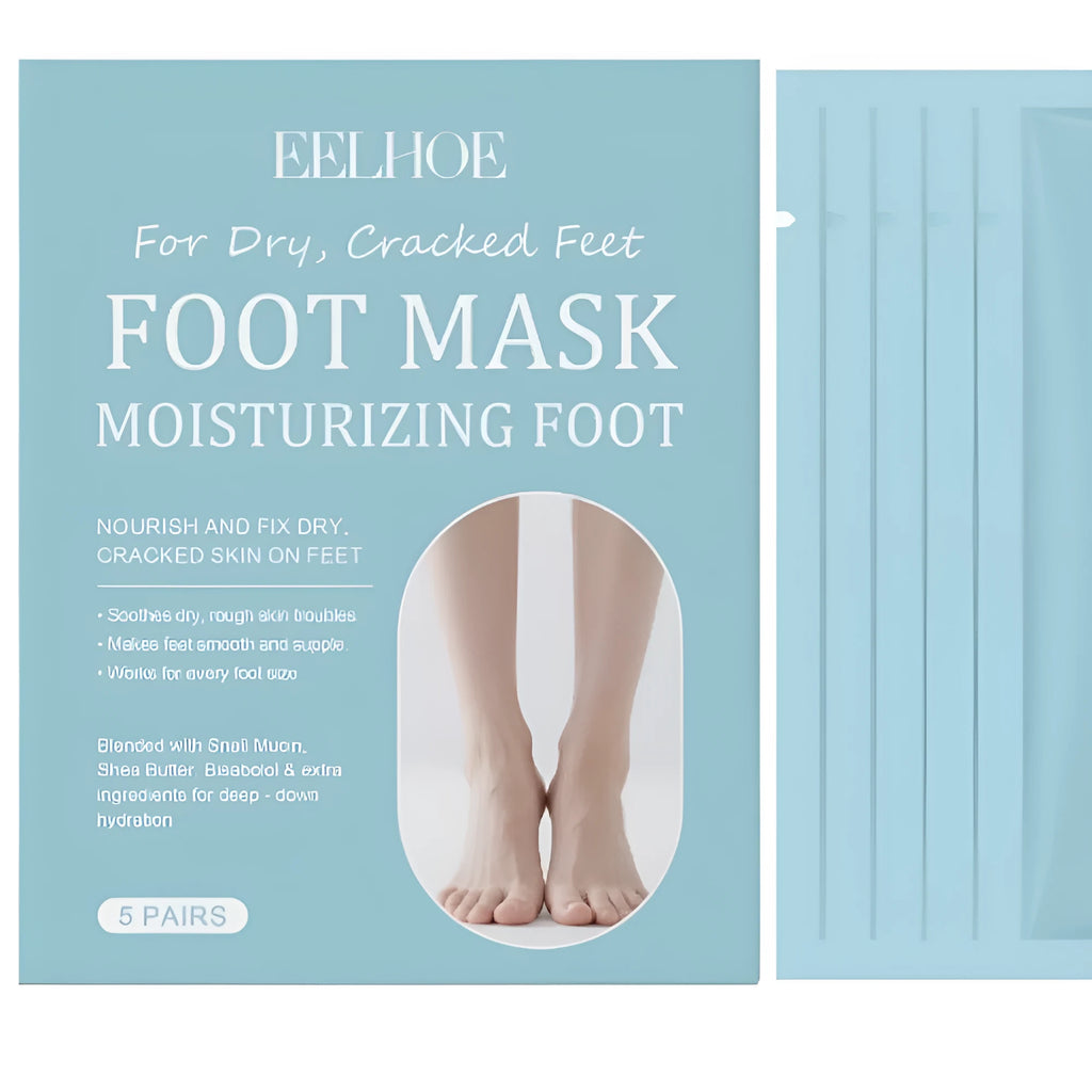Exfoliating and moisturizing foot mask 5 pairs with snail mucin and shea butter