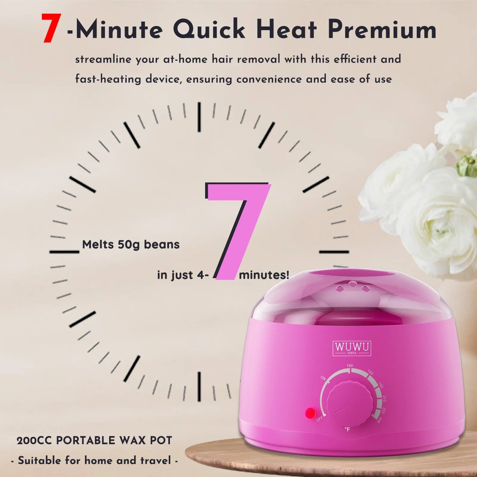 Waxing gift set with black wax warmer, wax beans, application sticks, aftercare lotion, and cooling masks.
