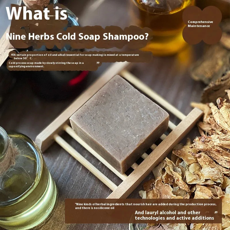 72g nine grass silicone oil-free cold process shampoo soap bar solid hair cleanser
