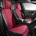 Tailored ultra-thin leather car seat cover with fur lining and gradient ventilation holes in multiple colour options.