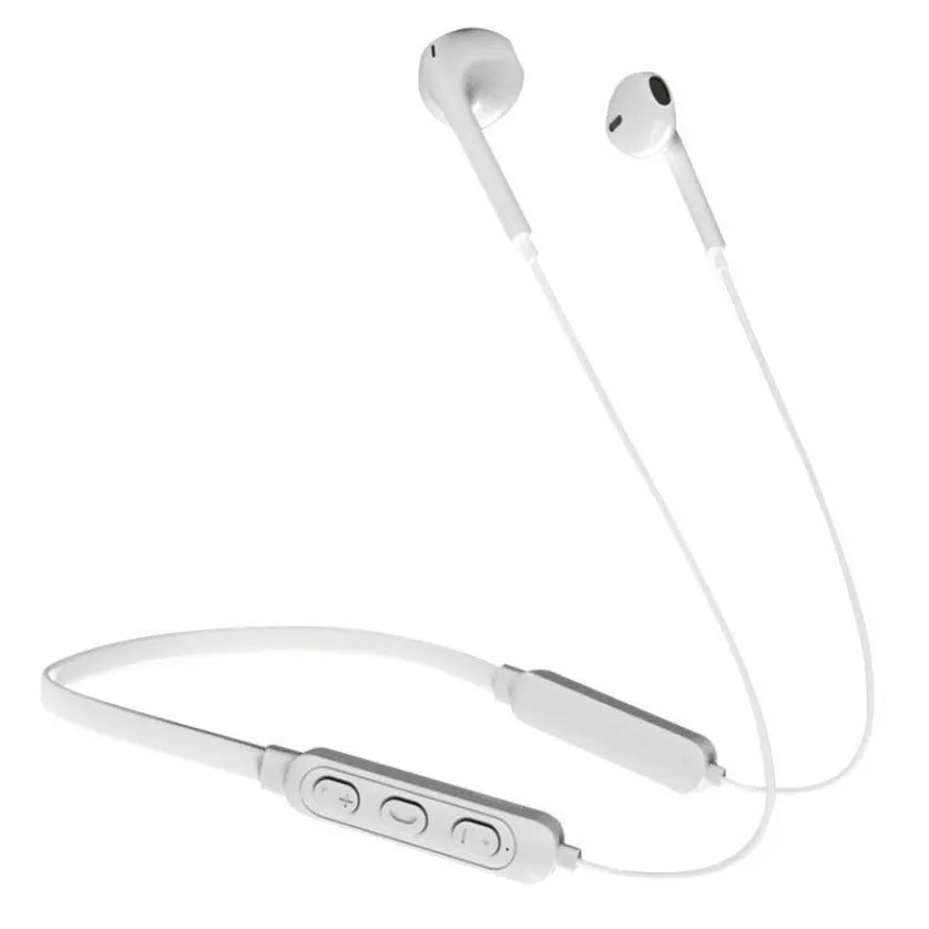 Bluetooth halter stereo sports headset in black, with neckband design and Blue News 5.0 chip
