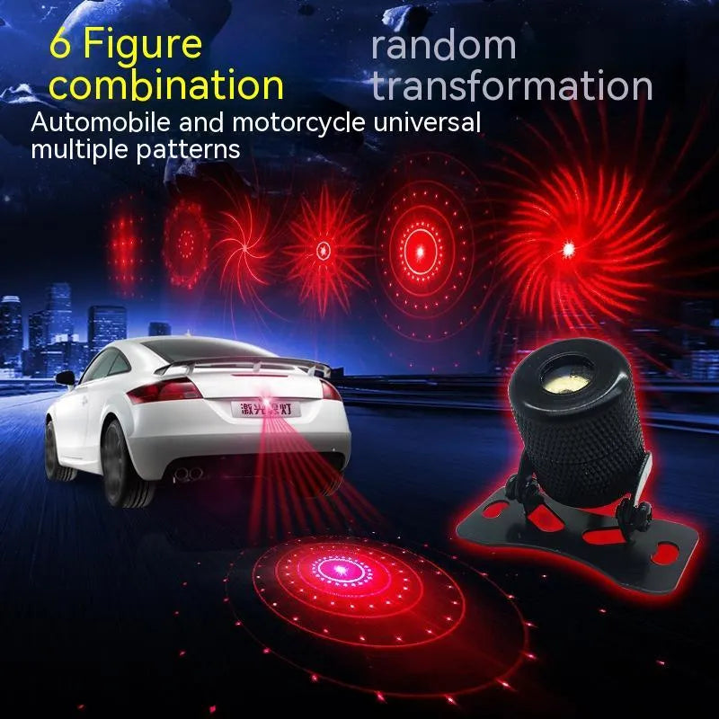 Universal vehicle laser fog lamp with aluminium housing for anti-collision warning.