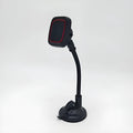 Black universal car phone holder mounted on vehicle air vent with adjustable clamp and 360-degree rotation mechanism