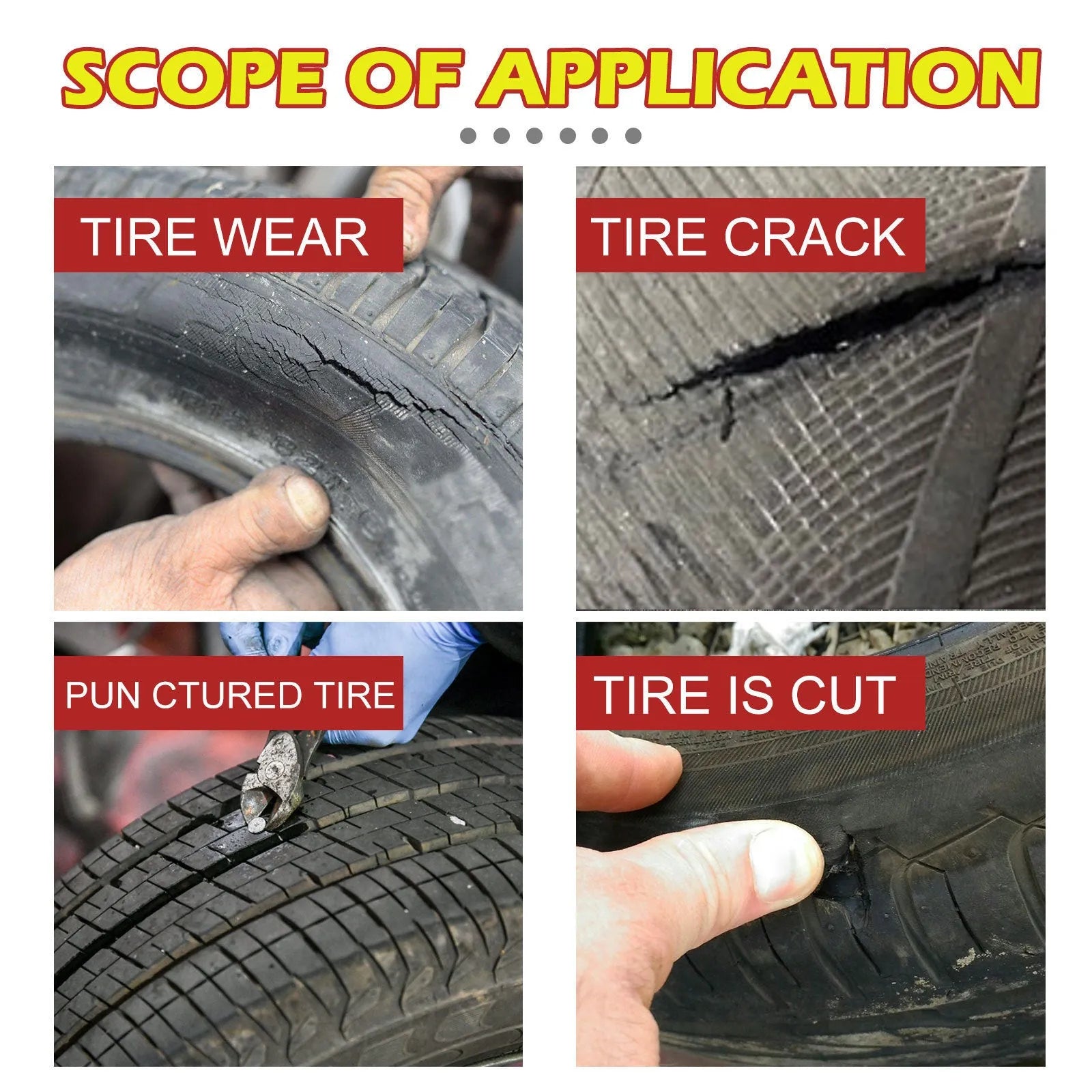 30ml car tyre repair glue tube with hydroxyethyl fibre and acrylic resin formula for sealing tyre cracks