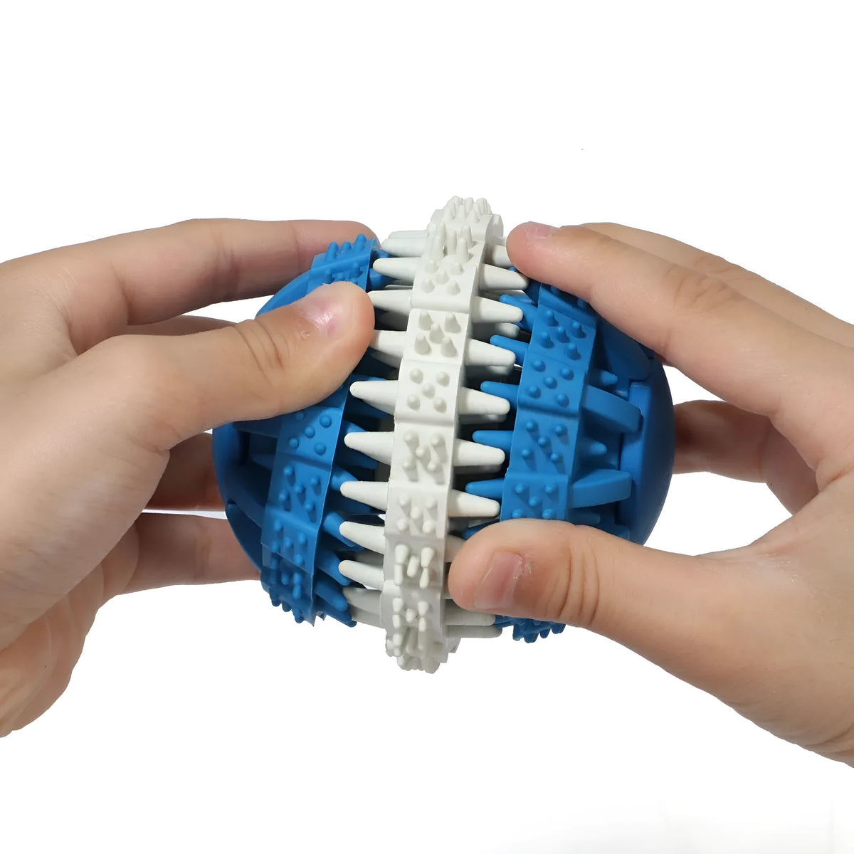 6cm rubber dog chew toy ball in light blue, blue, orange or red for small dogs