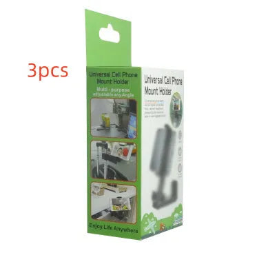 H22 black 360-degree rotary collapsible mobile phone holder on desktop