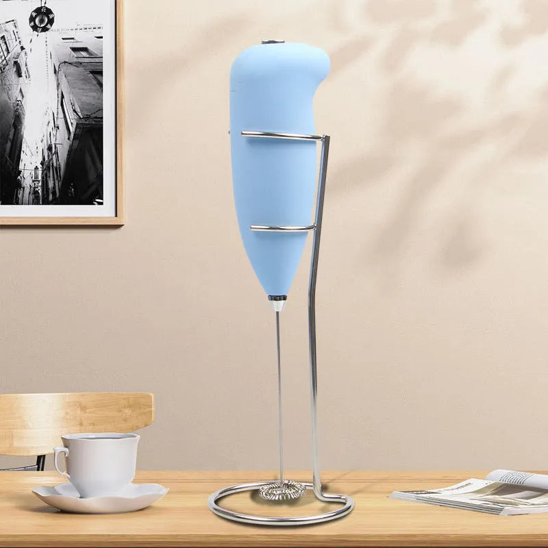 Mini electric milk frother, plastic handheld whisk, 5x3x21cm, for coffee and hot chocolate