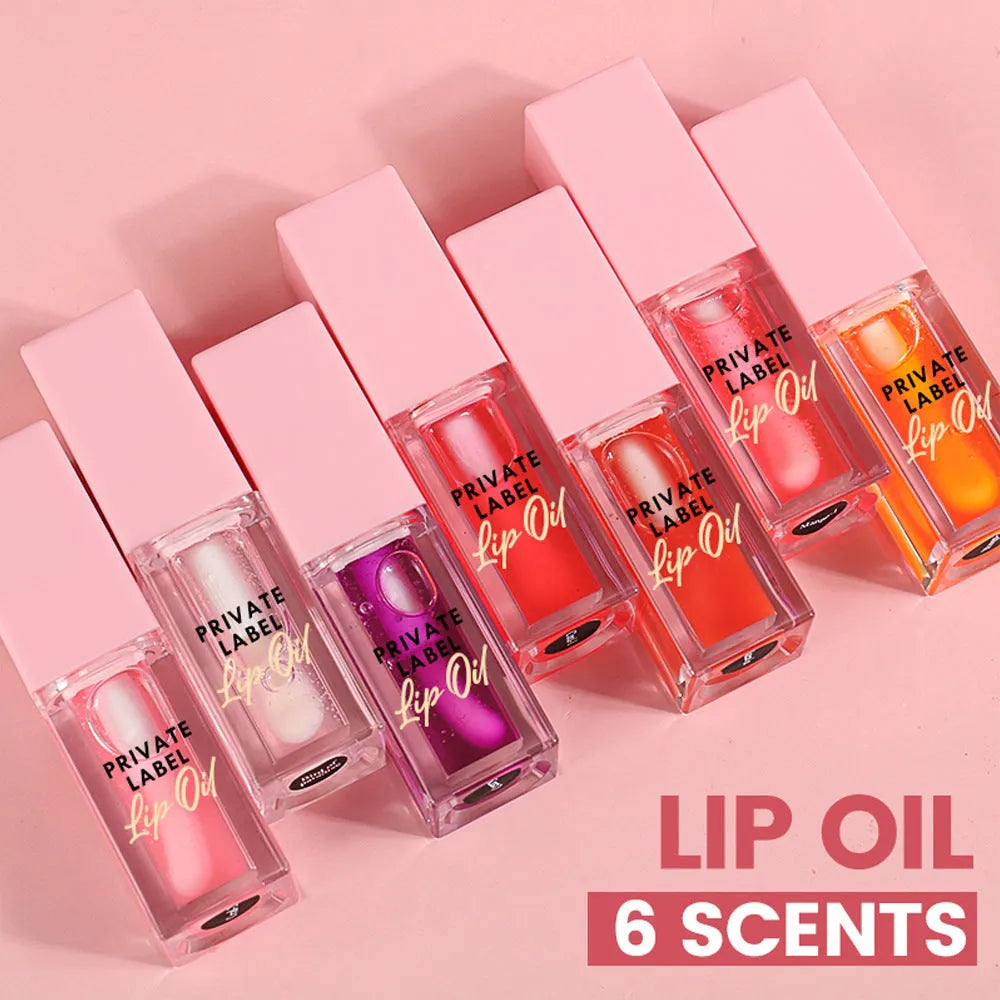 Women's simple natural transparent lip gloss set with six 6ML flavour tubes