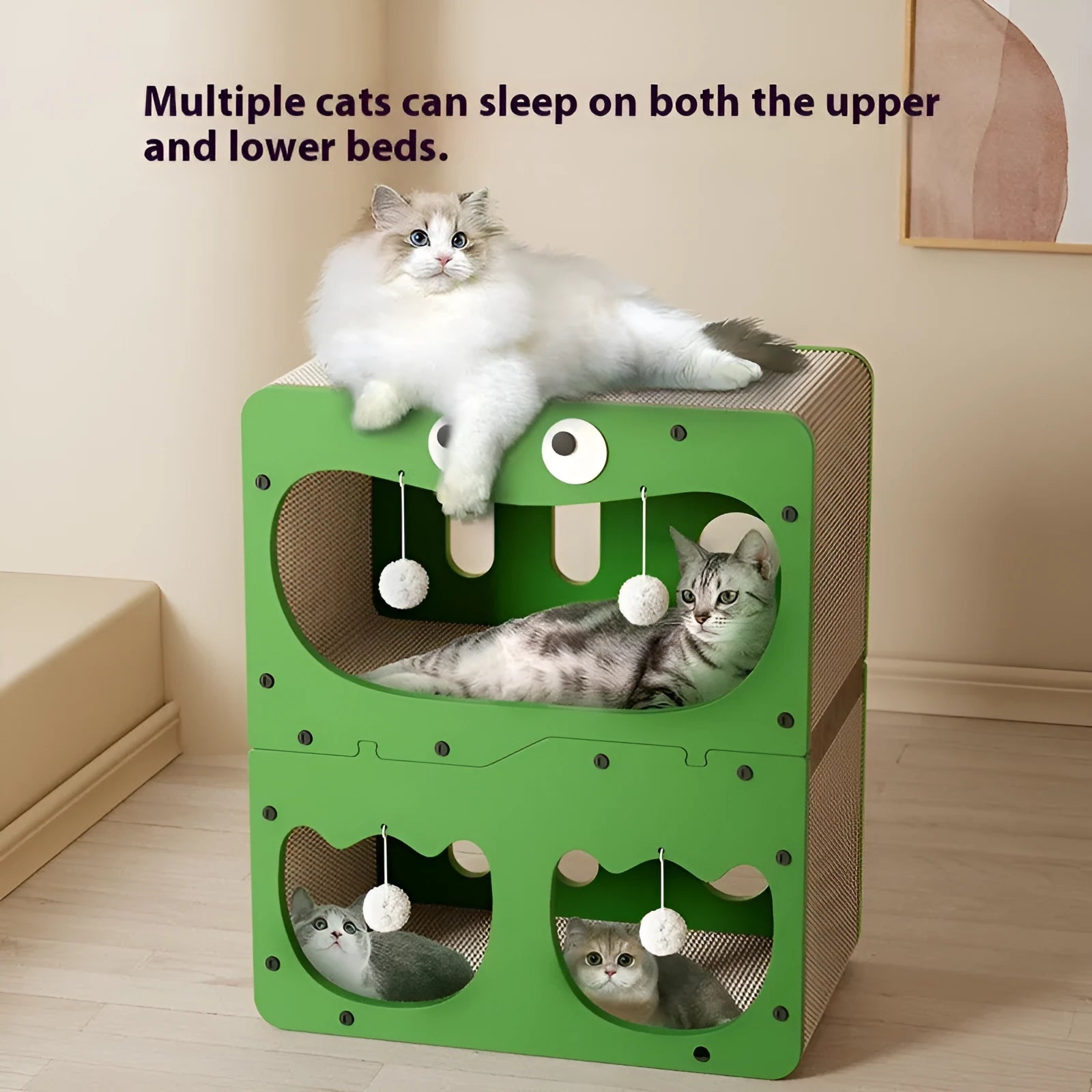 Double layer cat scratching board and nest in a choice of cute styles including owl and cat head.