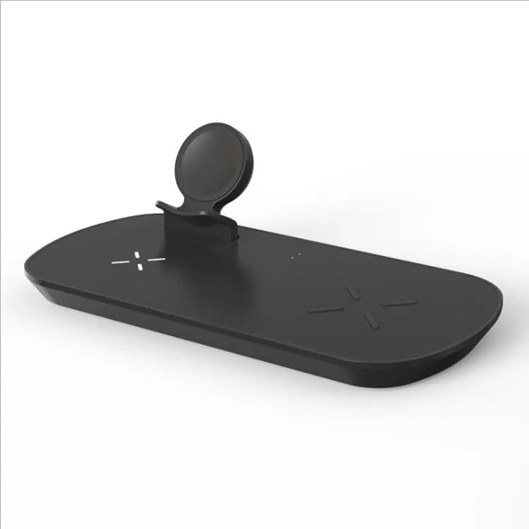 Black Hand three-in-one wireless charger, 185mm x 90mm x 13mm, detachable board and foldable watch arm.