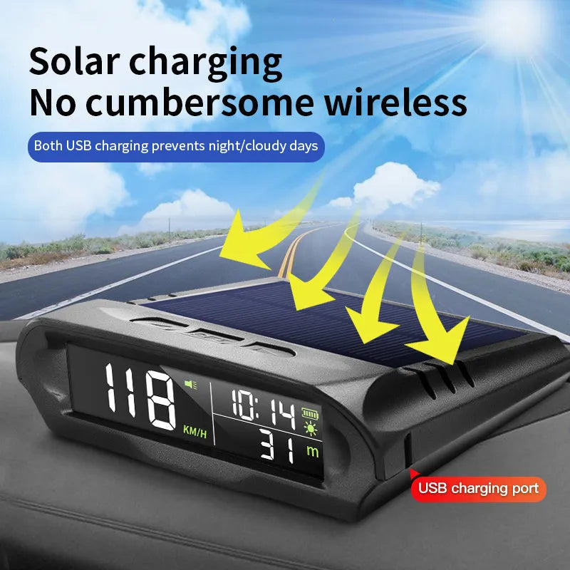 Car head-up display GPS solar alarm X98 model 10x8x3cm ABS+PC