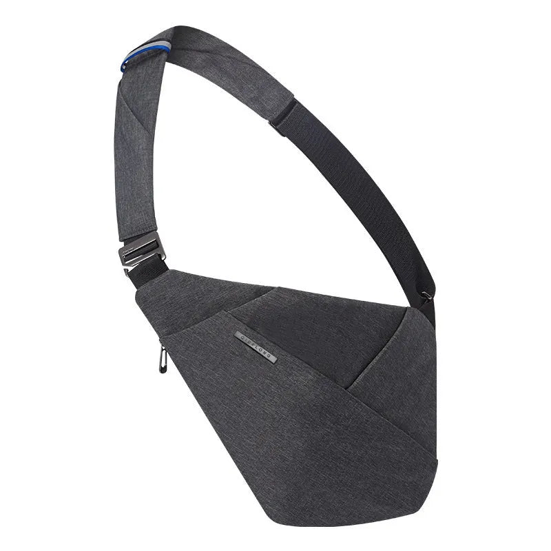 Digital storage canvas chest bag crossbody anti-theft package, dark gray right shoulder, business travel