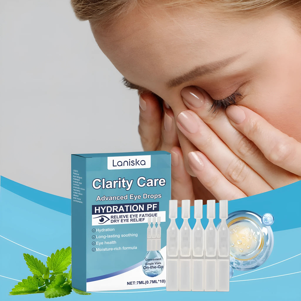10 ml bottle of bright and gentle moisturising eye drops with mint leaf and sodium hyaluronate.