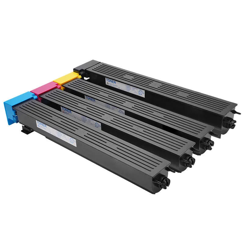 Sharp copier toner cartridge kit with black, cyan, yellow, magenta toners, drum units, and development chamber.