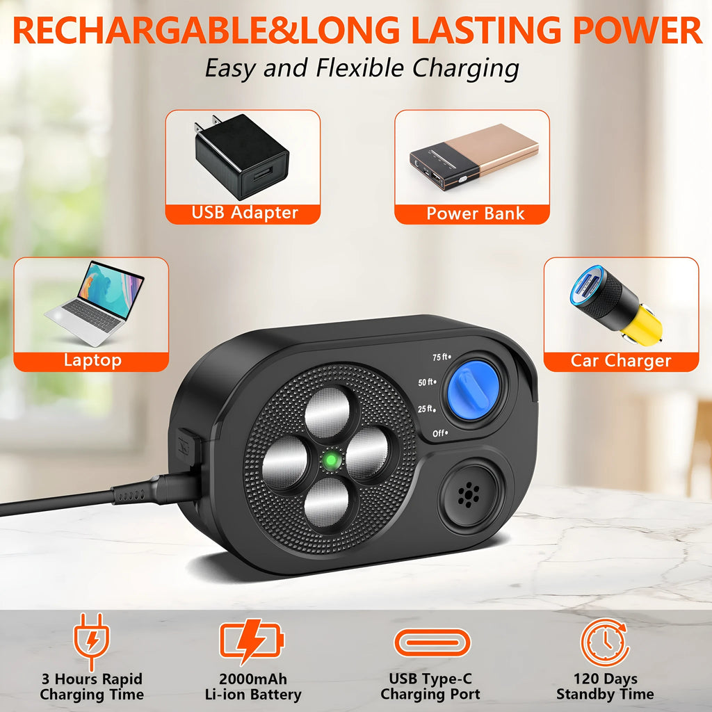 Automatic ultrasonic bark stopper dog training device black and light gray with IP65 waterproof