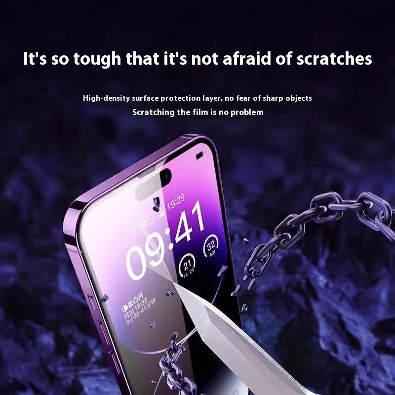 Tempered glass 4K HD anti-peep screen protector for iPhone 16 Pro Max 6.9 inch in dust-free packaging box