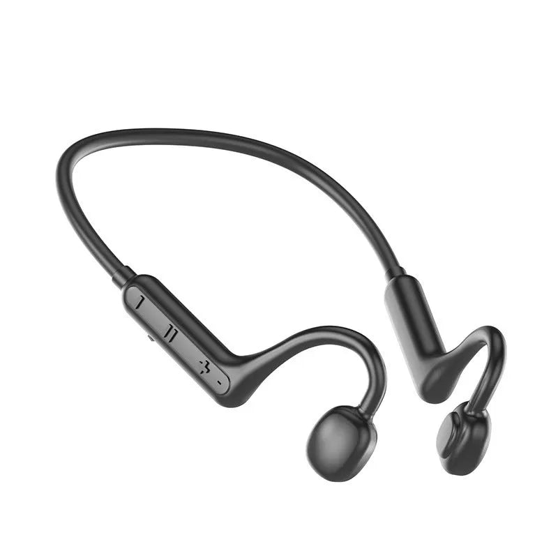 New Air Conduction Bluetooth Headset IPX7 waterproof open ear hanging clip style in KS 15 Black