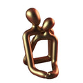 Modern simplicity loving couple resin statue in milky white or gold colour for home decor