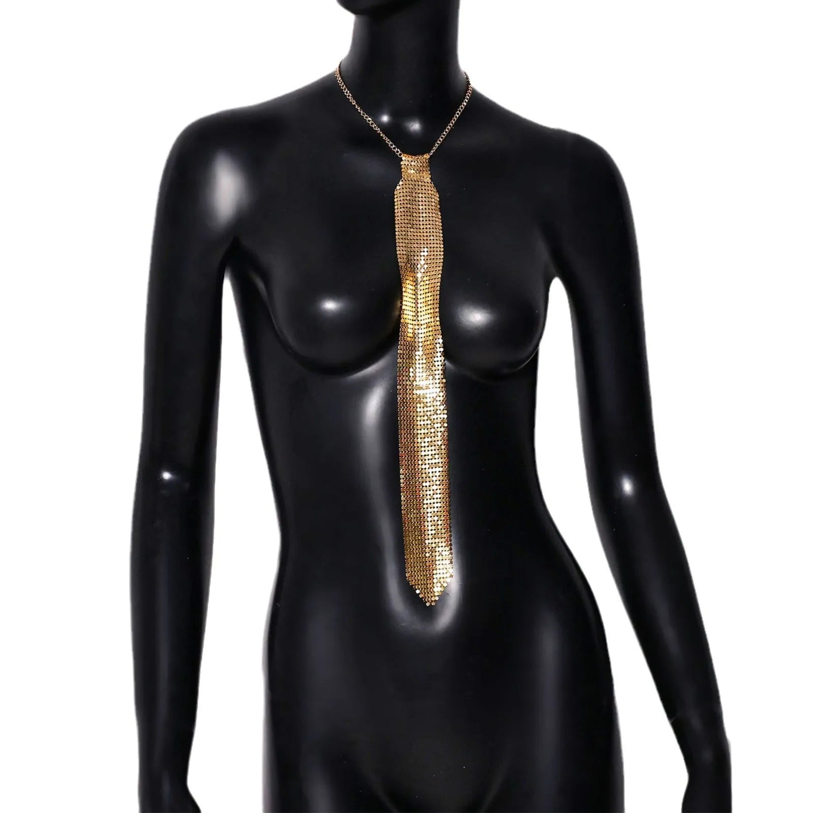 Silver metal sequins arrow-style bow tie for adult party or music festival wear