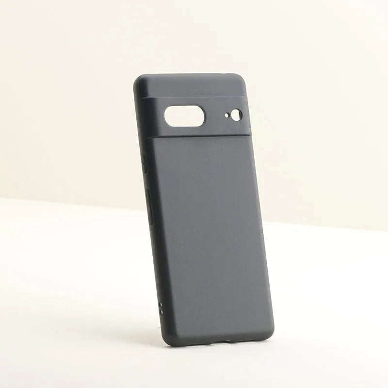 Frosted TPU phone case for Google Pixel, black matte finish with fine holes and drop-resistant material