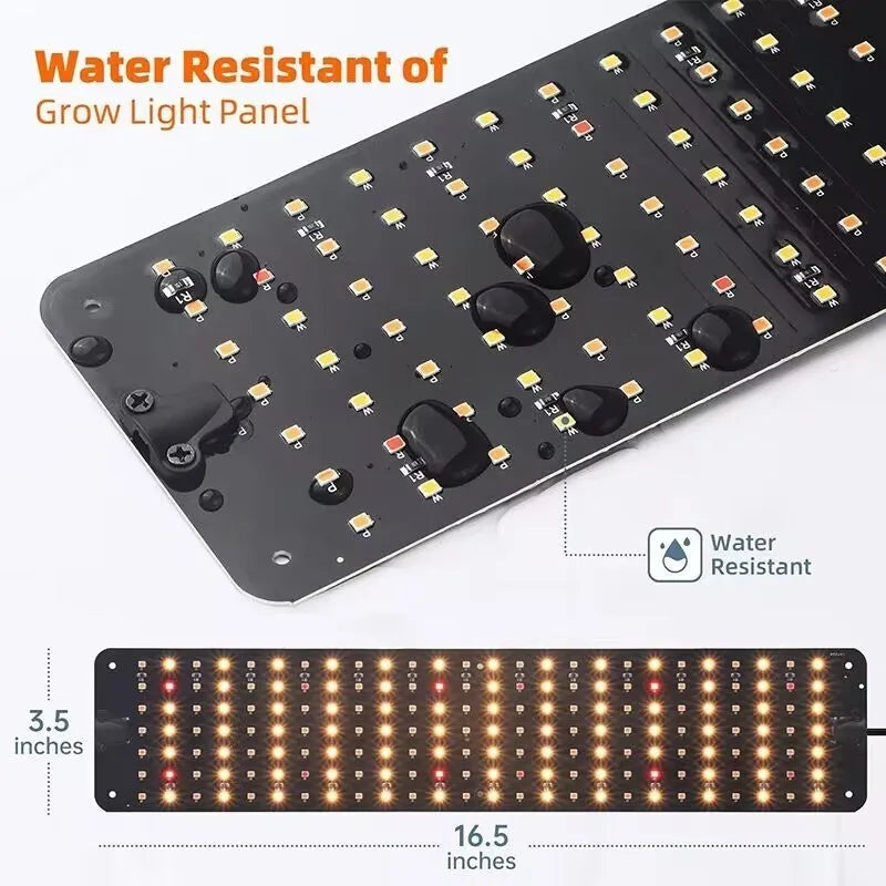 LED full spectrum plant growth lamp with 546 LED beads, warm pink light, aluminium shell, dimming and timing