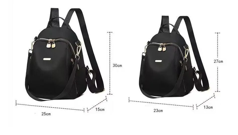 Women's reinforced Oxford cloth travel backpack with zipper changing bag and mobile phone bag, in City Simplicity style