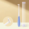 Cat toothbrush with anti-slip handle, 15cm, for kittens and small dogs, in blue or yellow with flat or pointed head