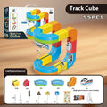 Children's educational track cube building blocks set 55 piece Basic Edition with plastic and electronic components USB charging