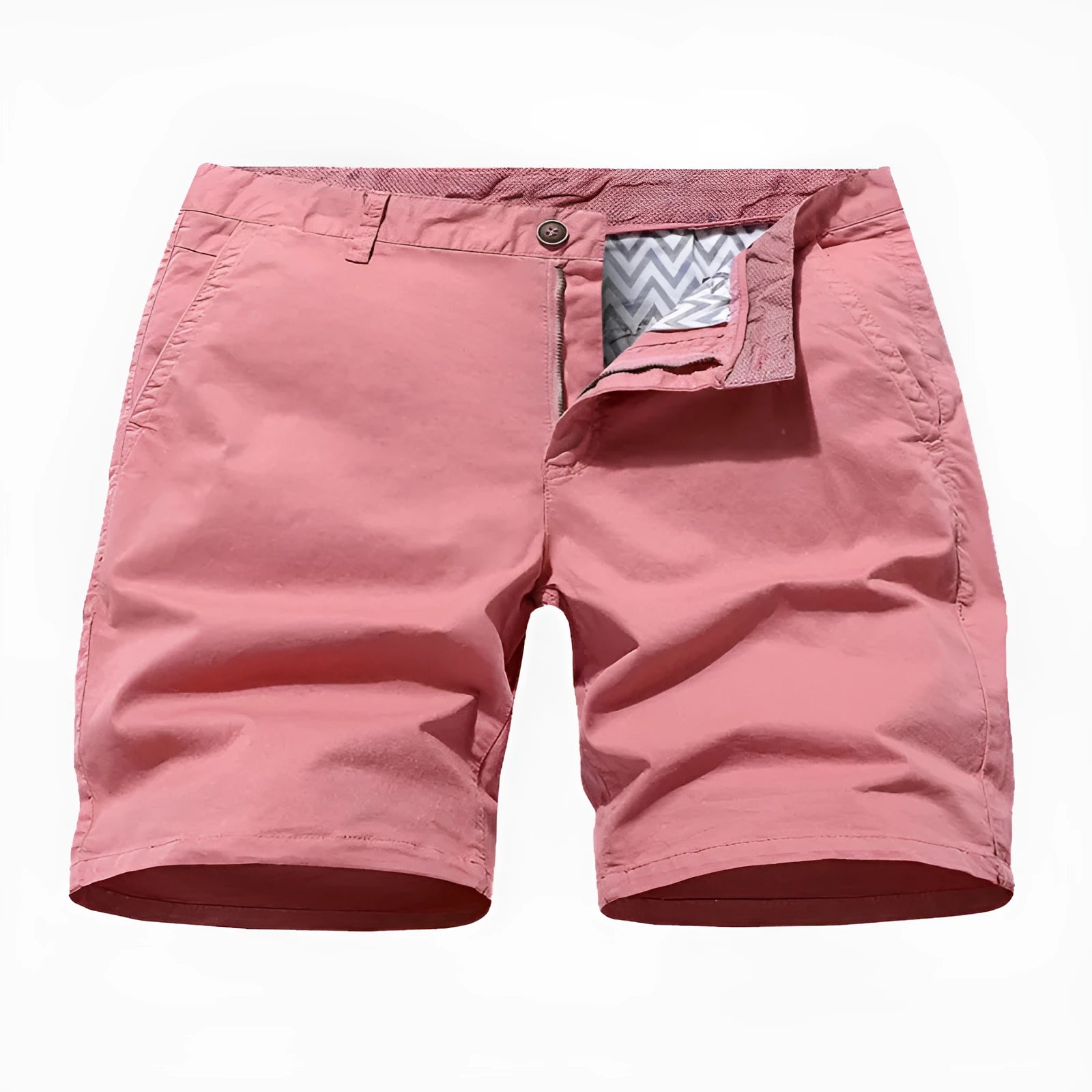 Men's blue denim loose fit casual shorts with elasticated waist and straight leg.