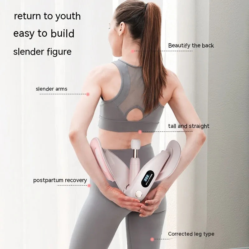 Pelvic floor muscle counting trainer device in gray colour with digital display