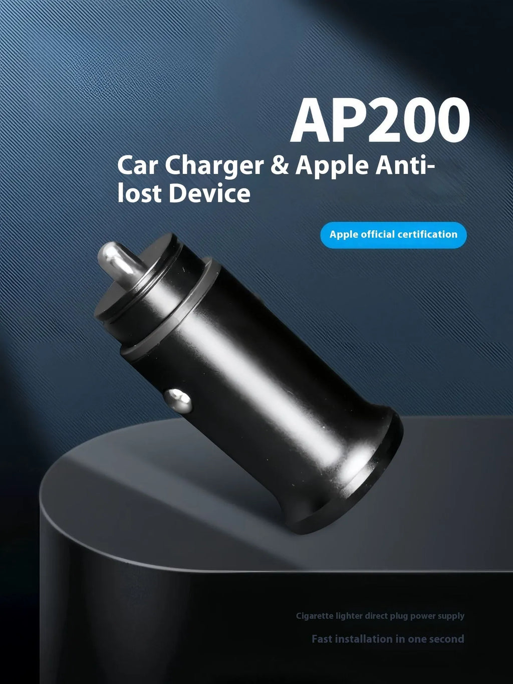 Black ABS car GPS locator device designed to plug into a vehicle's 12V power socket