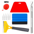 10-piece plastic car film smoothing tool set with squeegee and Teflon blade