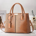 Women's large-capacity horizontal square handbag in soft textured PU leather, white colour, lightweight 540g
