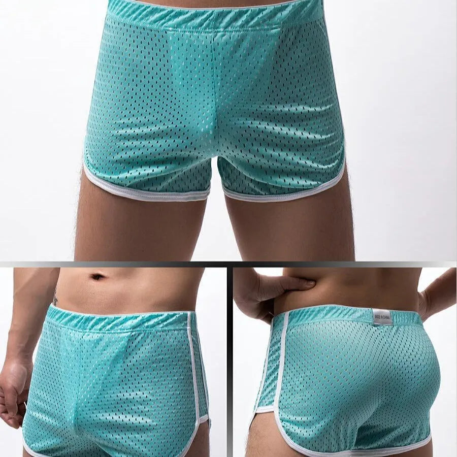 Men's cotton knit boxer shorts in mid-rise fit, shown in multiple colours