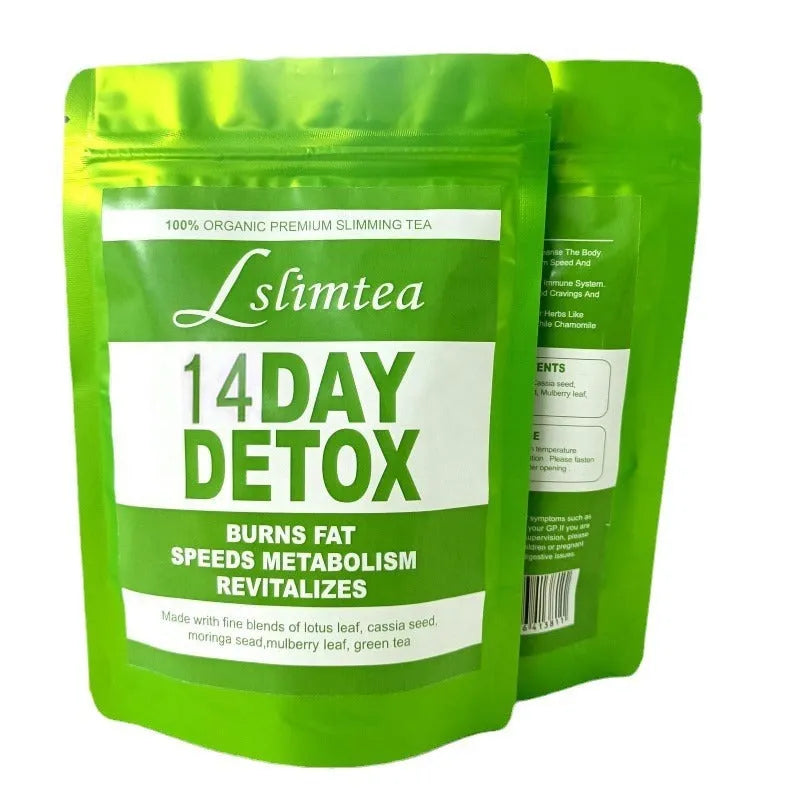 14-day herbal detoxification diet tea pack with 14 individual 3g sachets