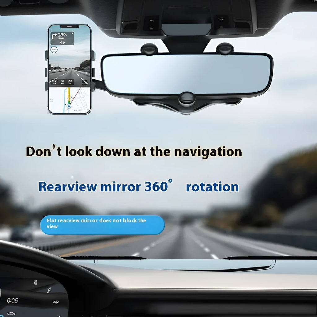 Black plastic mobile phone holder navigation bracket with anti-shake shockproof design, Mirror 5 generation