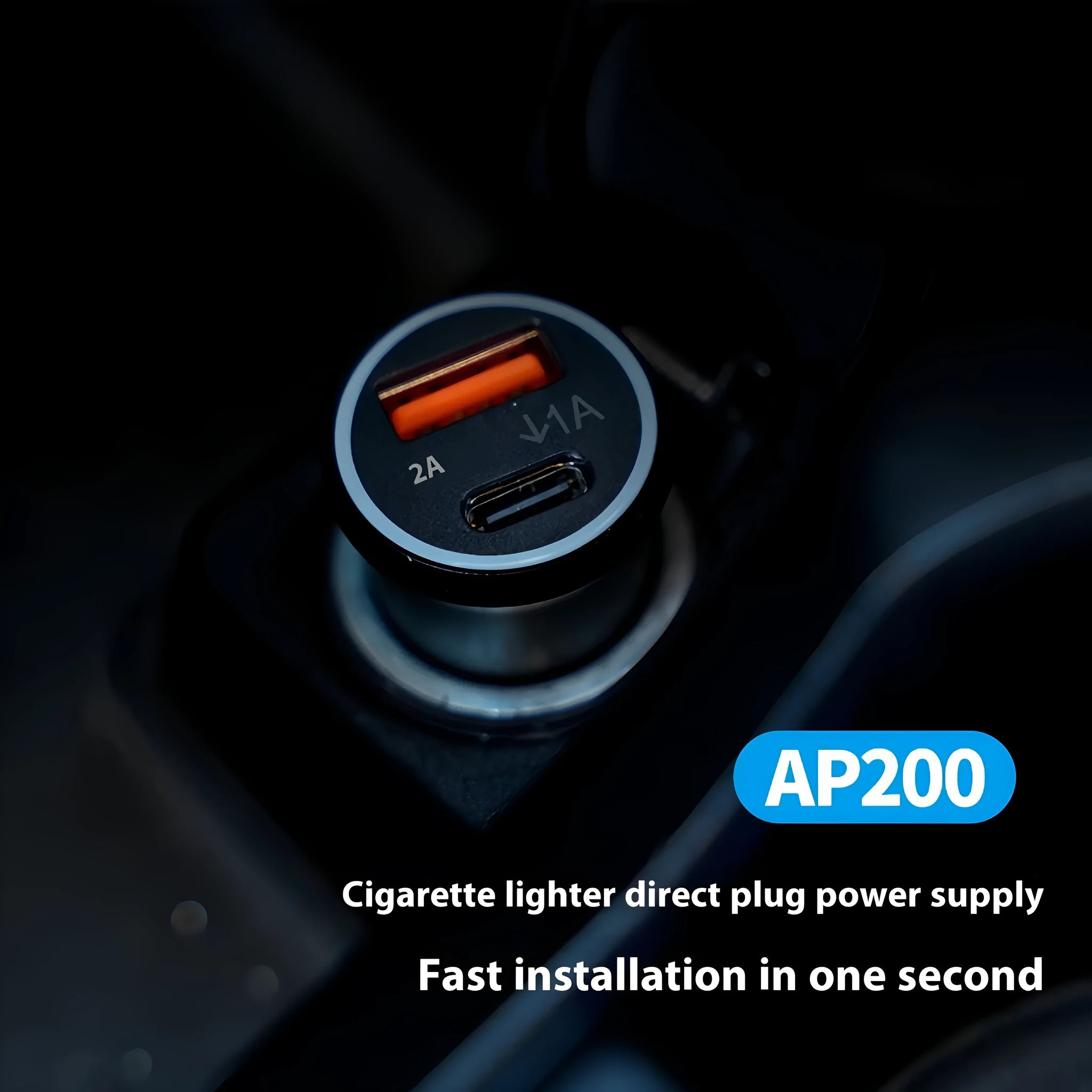 Black ABS car GPS locator device designed to plug into a vehicle's 12V power socket