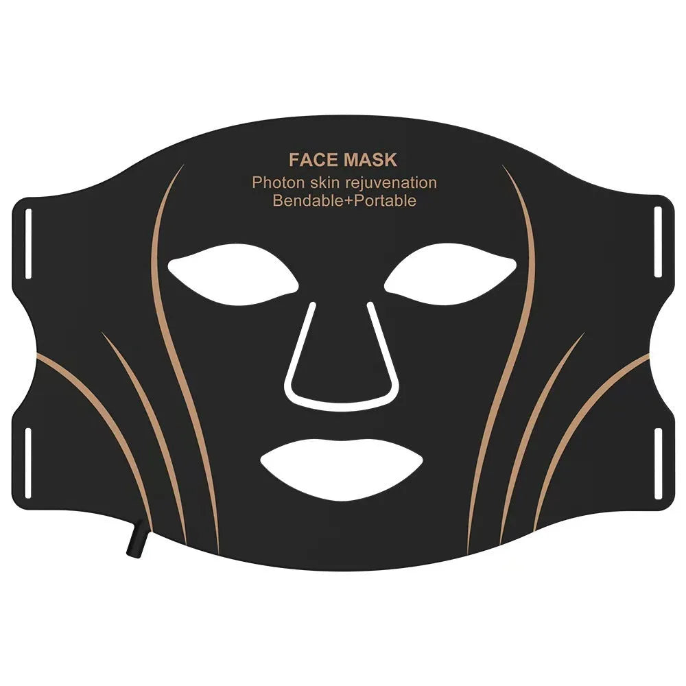 Infrared colour light skin rejuvenation beauty apparatus face mask in black with double ear loops for home use