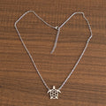 Hollow turtle pendant stainless steel necklace with gold plating and cross-chain style, adjustable 21-50cm