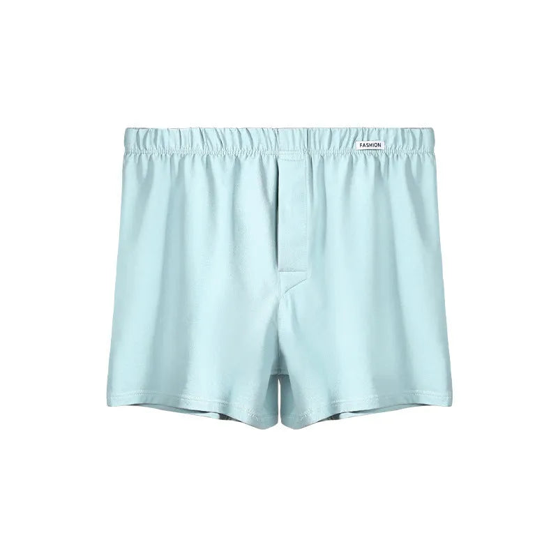 Men's loose-fitting cotton boxer shorts in solid colours with mid waist design for sports and loungewear