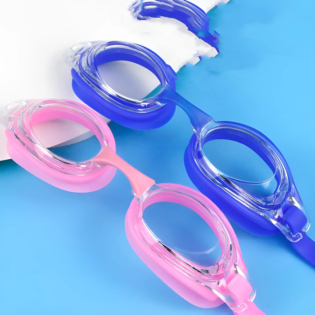 HD waterproof non-fogging swimming goggles with adjustable strap and included case