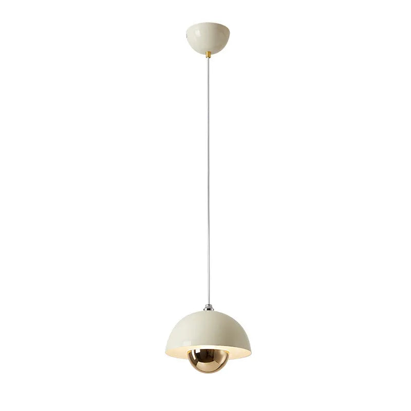 Retro 18cm pendant light with three colour modes, available in beige, black, or white, for bedroom or restaurant bar