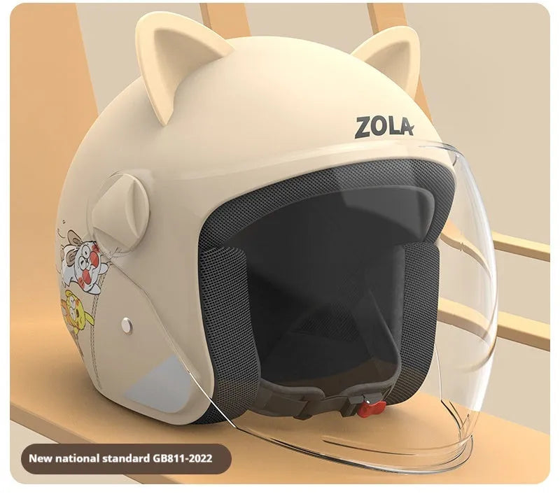 Matte finish winter cycling helmet with clear anti-fog visor and attached neck scarf, shown in blue colour.