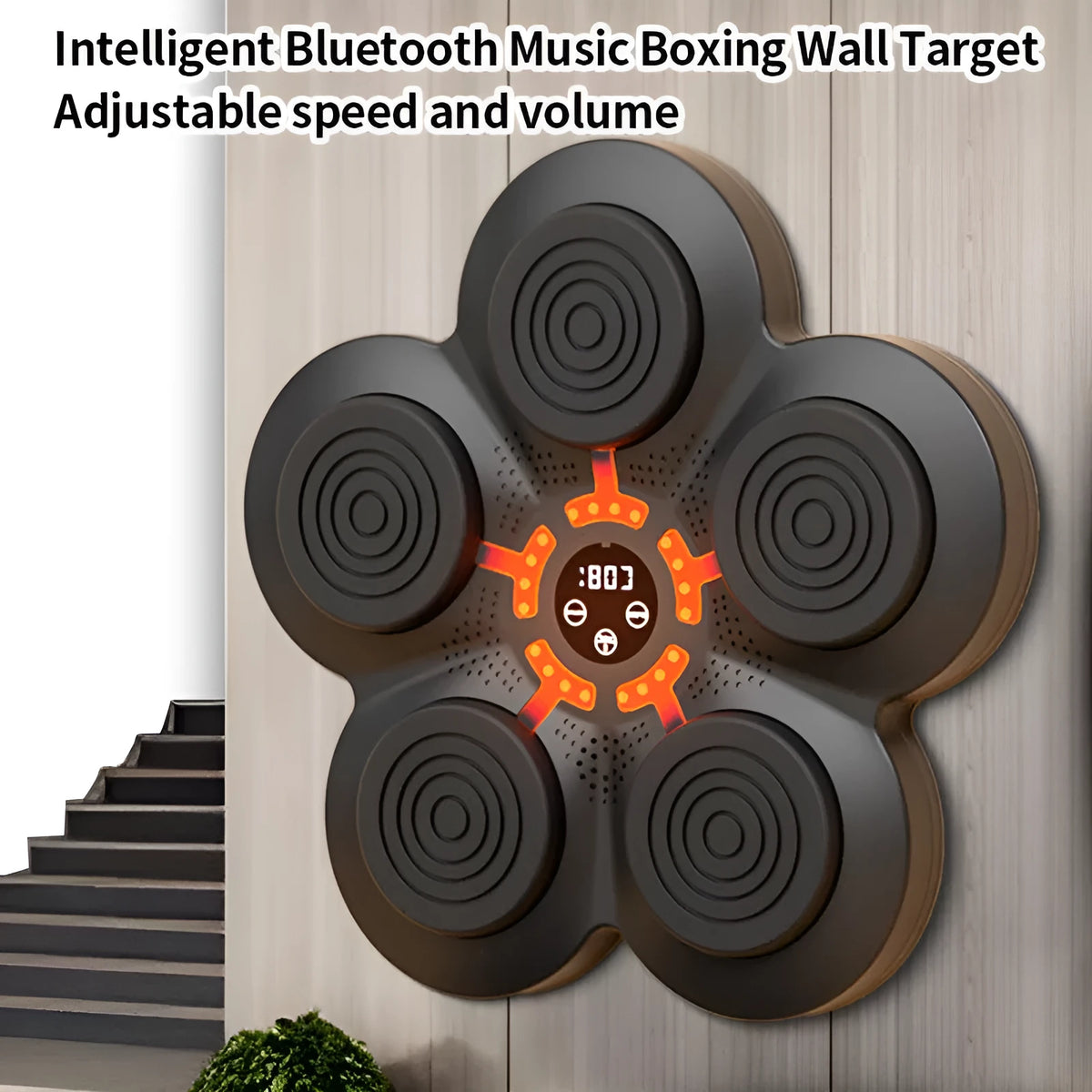 Freestanding ABS boxing target for children and adult training, shown with optional adult or children's gloves.