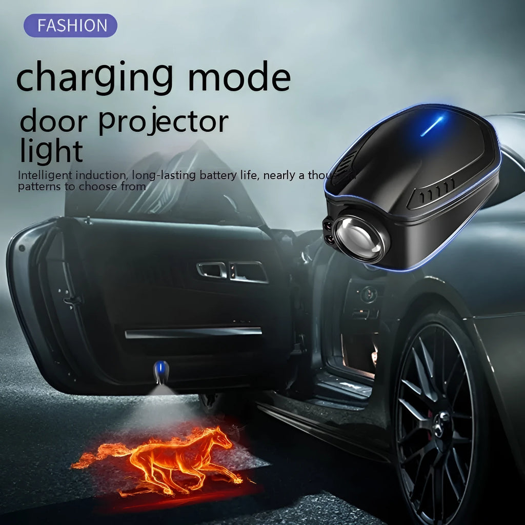 F2 Rechargeable Wireless Car Welcome Light in black with ABS housing