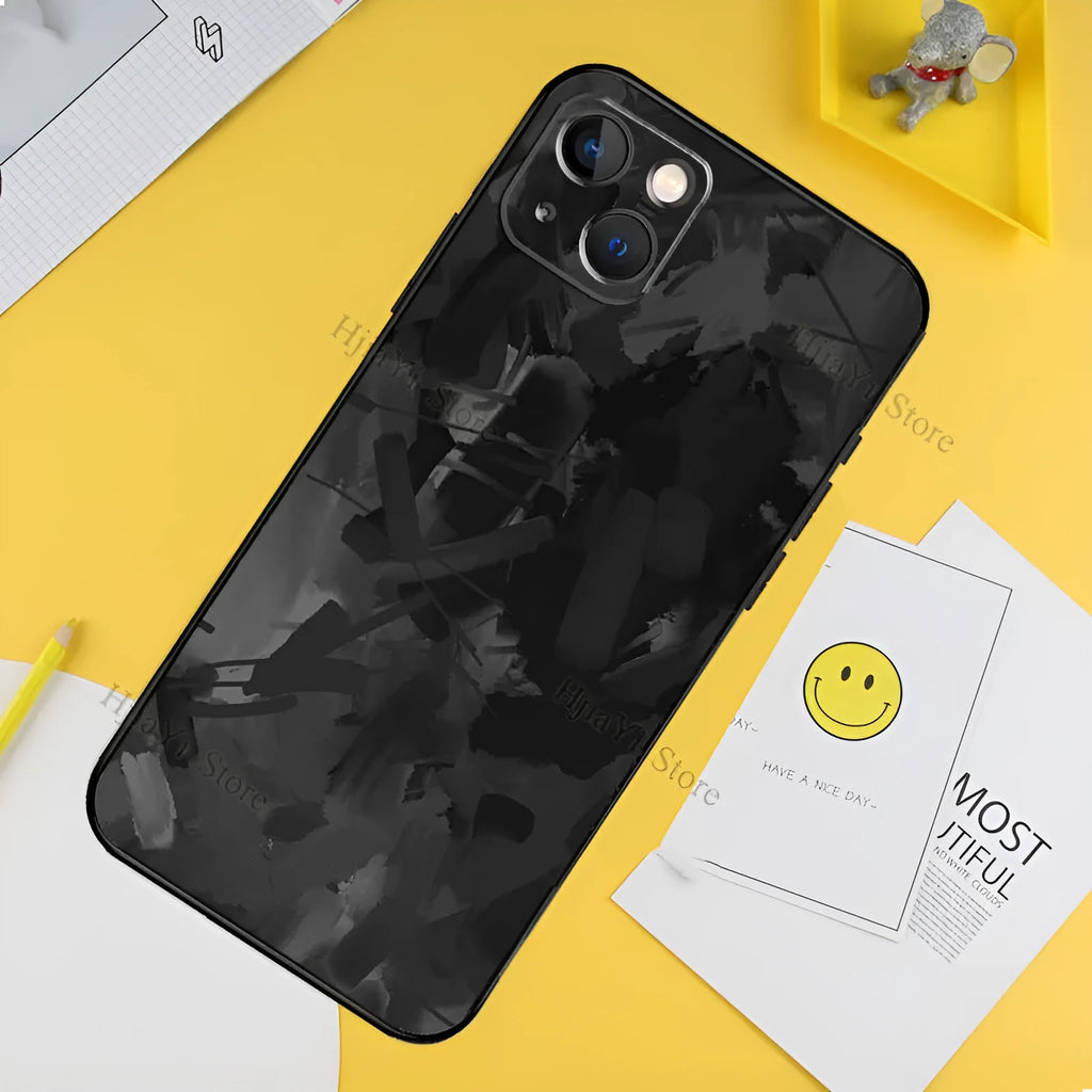 Forged carbon drop-resistant TPU phone case for iPhone with sprayed finish in multiple colours