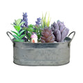 White square iron succulent flowerpot for desktop use, 10cm wide.