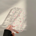 Crushed flower flowing sand transparent TPU phone case with stand for Apple iPhone, 1.5mm thickness, precise cutouts